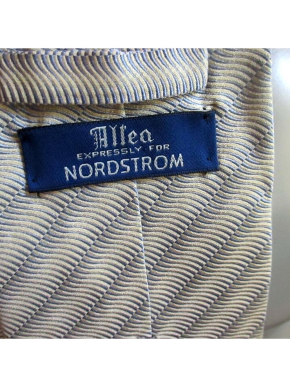 Vtg Necktie Altea Expressly Nordstrom Mens Silk Tie Blue & Beige Made In Italy